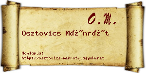 Osztovics Ménrót névjegykártya